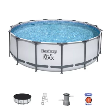 Bestway Calabria kör antracit csővázas medence szett vízforgatóval 457 x 122 cm