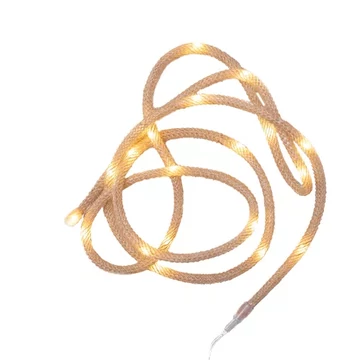 Dekortrend LED kötél fényfüzér, 20 led, meleg fehér, elemes 