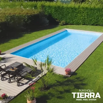Tierra Panel Pool kék szögletes modulpaneles medence 6,0 x 3,0 x 1,5 m -süllyesztett 