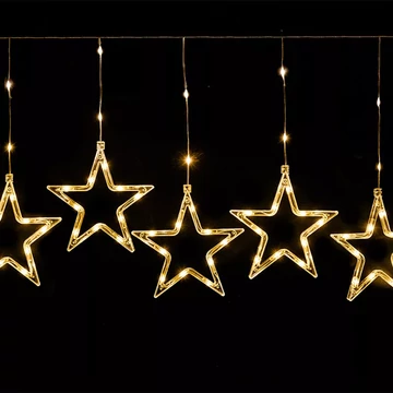 Dekortrend Crystalline toldható LED fényfüggőny csillag 1,2x0,8 m 90 db MELEG FEHÉR LED, átlátszó k.