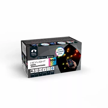 Dekortrend Heylight jégcsapfüzér, 3*0,4 m 100 RGB LED, fekete kábel, IP44, BT vezérlés