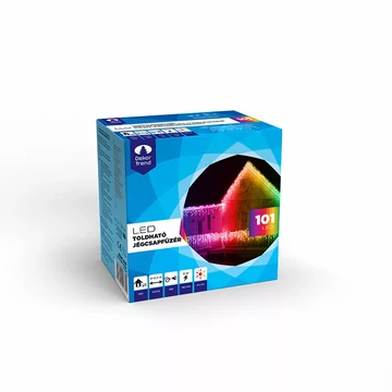 Dekortrend Kültéri KONTAKT LED jégcsapfüzér 101 db MULTI LED-del 3 x 0,4 m