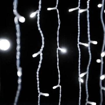Crystalline toldható LED fényfüggöny 2x0,9 m, 192 db hideg fehér LED, átlátszó kábel