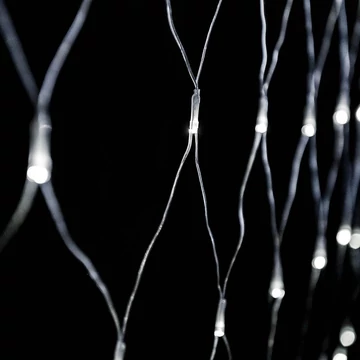 Crystalline toldható LED fényháló 2x1 m, 96 db hideg fehér LED, átlátszó kábel