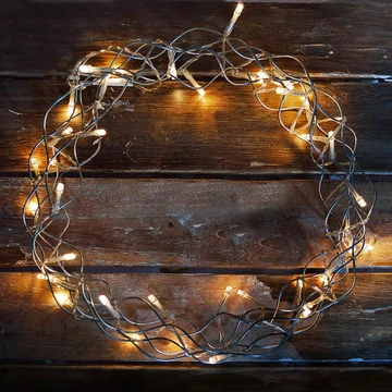 Elemes fénykoszorú 30 cm, meleg fehér LED
