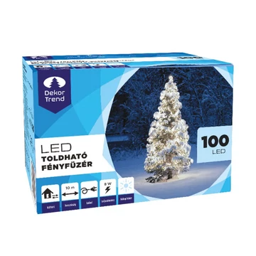 Kültéri toldható fényfüzér 5 m, 50 db hideg fehér LED