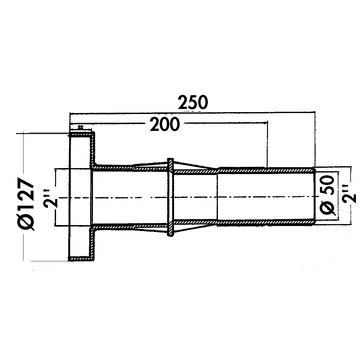 Fali átvezető betonhoz 2&quot;/D50