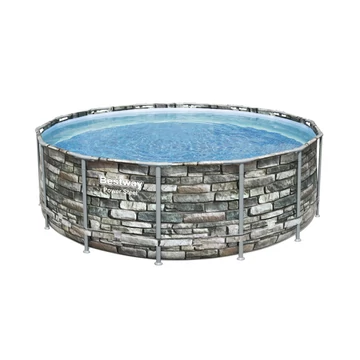Bestway Curacao fémvázas medence szett, 427x122 cm, kő hatású