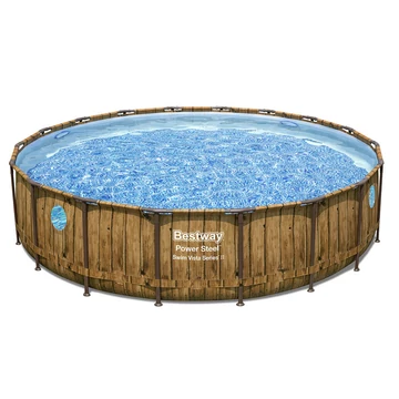 Bestway Bora Bora fémvázas medence szett 549x122 cm, fa hatású