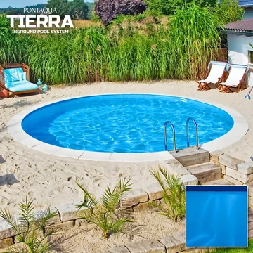 TIERRA BLUE POOL süllyesztett kör medence 3,0 x 1,5 m /Kék fóliával /Szkimmer + befúvó kivágással