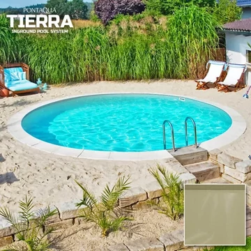 TIERRA SAND POOL süllyesztett kör medence 3,0 x 1,5 m /Bézs fóliával