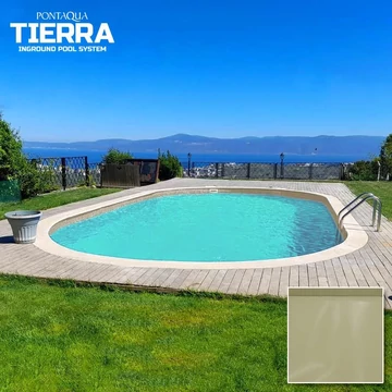 TIERRA SAND  POOL süllyesztett ovális medence 5,0 x 3,0 x 1,5 m /Bézs fóliával