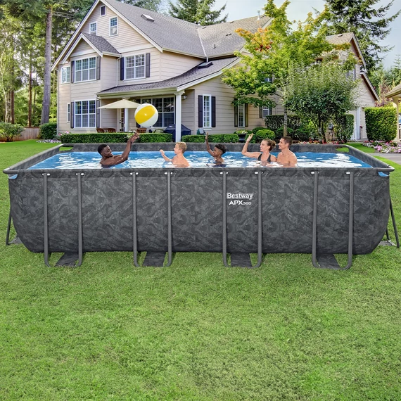 Kép 9/13 - Bestway Malaga szögletes fémvázas APX 365 medence szett 549 x 274 x 132 cm