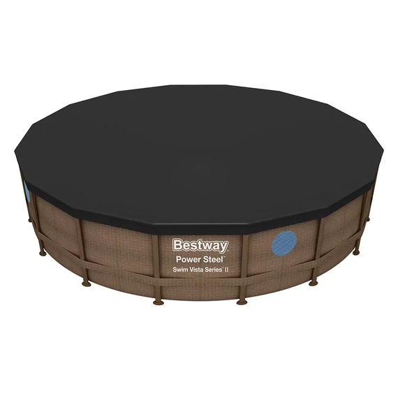Bestway Bora Bora kör rattan hatású fémvázas medence szett 549 x 122 cm - ablakokkal