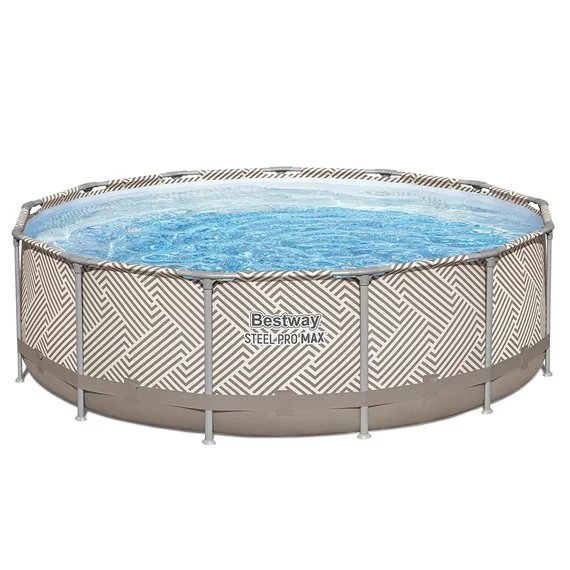 Bestway Entalula kör bézs csővázas medence szett 396 x 107 cm -  napernyővel