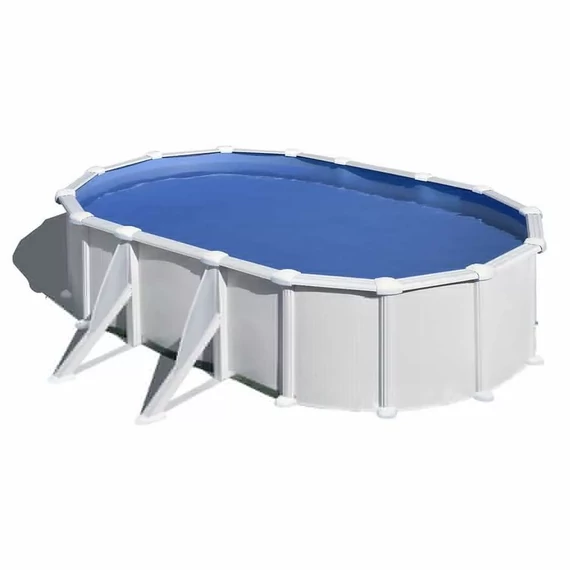 Gre Kit 5 ovális fehér fémfalas medence szett 5,0 x 3,0 x 1,2 m