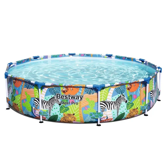 Bestway Tropical kör trópusi mintás csővázas medence 305 x 66 cm