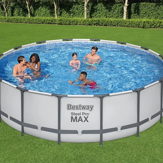 Bestway Hamilton kör antracit fémvázas medence szett 488 x 122 cm
