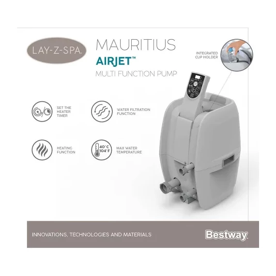 Kép 6/8 - Lay-Z-Spa Mauritius AirJet masszázsmedence 270 cm x 180 cm x 71 cm
