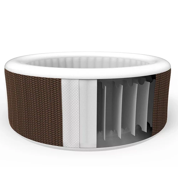 Avenli Nice barna rattan mintás masszázsmedence 175 x 70 cm