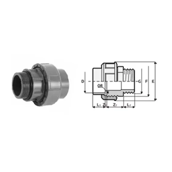 Hollander, menetes D50-1 1/2 o-gyűrűvel