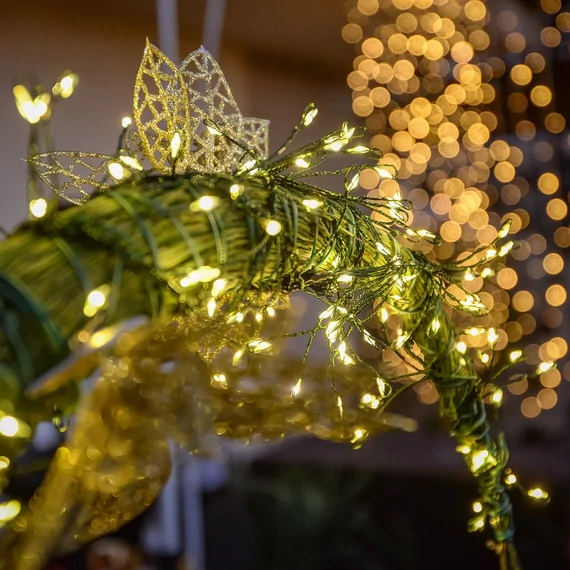 Dekortrend Tündérfény girland, zöld kábel, 700 led, meleg fehér