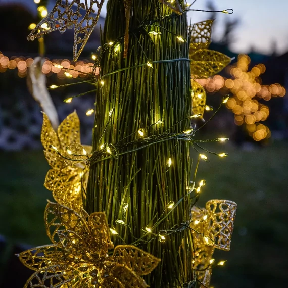 Dekortrend Tündérfény girland, zöld kábel, 700 led, meleg fehér