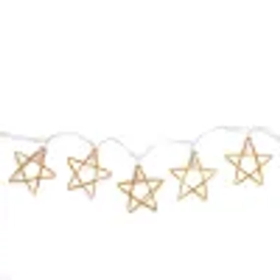 Dekortrend Fém csillag motívumos dekorfüzér, 10 led, elemes