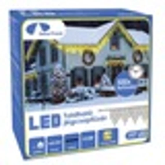 Dekortrend Kültéri KONTAKT LED jégcsapfüzér 197 db HIDEG FEHÉR LED-del 6 x 0,4 m BONTOTT BEMUTATÓDARAB!!
