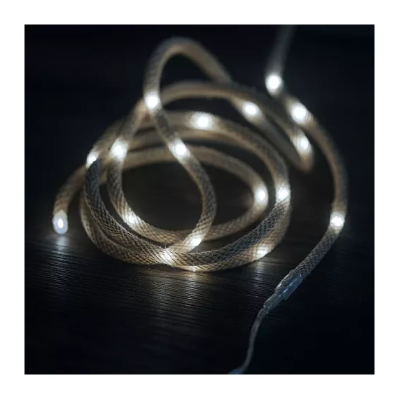 Dekortrend LED kötél fényfüzér, 20 led, meleg fehér, elemes 