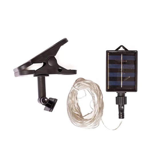 Dekortrend Napelemes fényfüzér, 70 LED, meleg fehér, csíptetővel