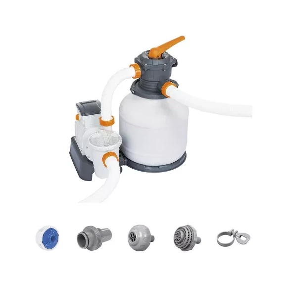 Flowclear Homokszűrős vízforgató 8 m³/h ChemConnect vegyszeradagolóval