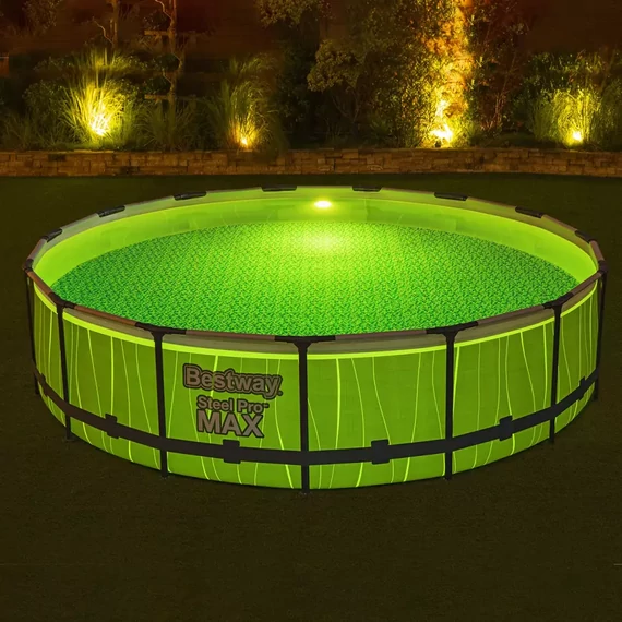 Bestway Sayulita kör antracit fémvázas medence szett 457 x 107 cm - világítással