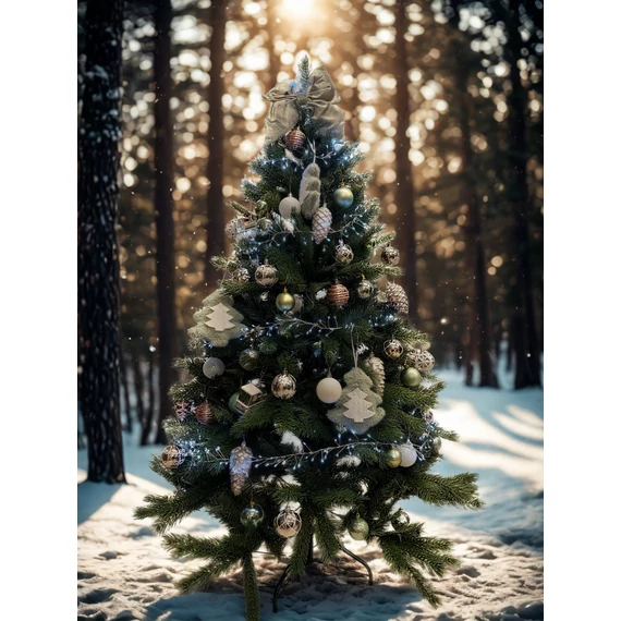 Lungo Mix kevert levelű 3D műfenyő 150 cm - díszített, fénnyel