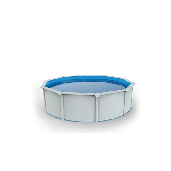 Pontaqua Family Pool kör antracit merevfalú medence 4,6 x 1,2 m - 2 gégecsővel, szkimmerrel, befúvóval (vízforgató nélkül)