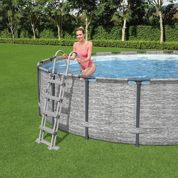SAN JUAN kőhatású fémvázas medence szett 549 cm 122 cm
