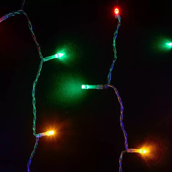 Dekortrend toldható LED jégcsapfüzér 3,0x0,4 m 100 db  MULTI LED-del, fekete kábellel