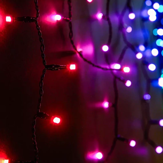 Dekortrend Heylight fényfüggöny, 0,9*2 m 200 RGB LED, fekete kábel, IP44, BT vezérlés