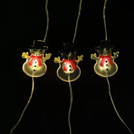 Dekortrend Tündérfény hóember motivummal, 20 led, meleg fehér