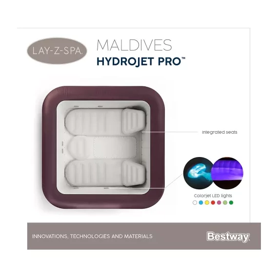 Kép 5/5 - SPA Pool Maldives HydroJet Pro felfújható masszázsmedence ColorJet LED-világítással