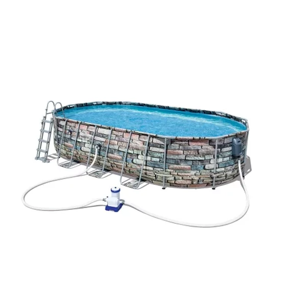 KORZIKA COMFORT JET Ovális medence szett 6,1 x 3,66 x 1,22m