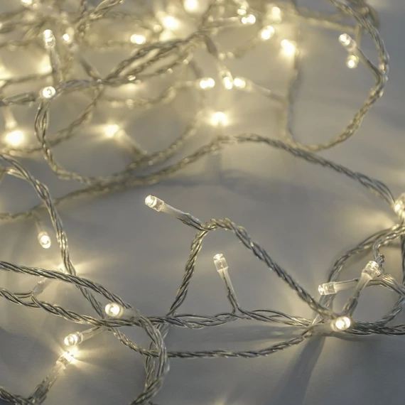 Crystalline toldható LED fényfüzér 8 m, 100 db meleg fehér LED, átlátszó kábel