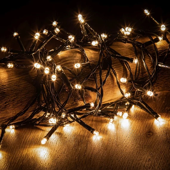 Crystalline toldható LED fényfüzér 4 m, 50 db meleg fehér LED, fekete kábel