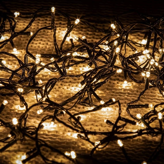 Crystalline toldható LED fényfüzér 8 m, 100 db meleg fehér LED, fekete kábel