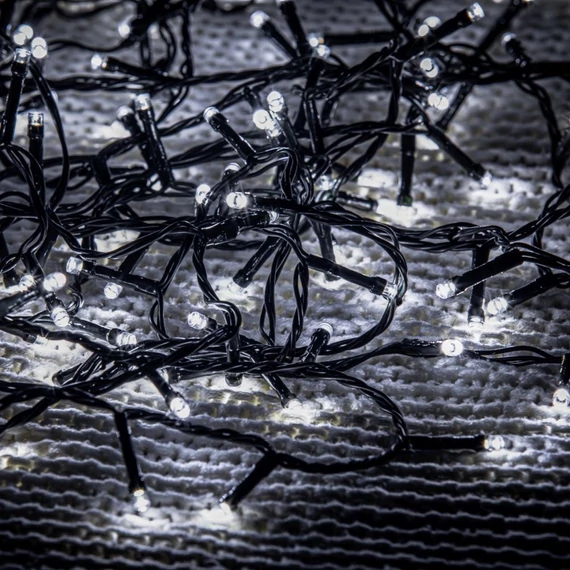Crystalline toldható LED fényfüzér 8 m, 100 db hideg fehér LED, fekete kábel