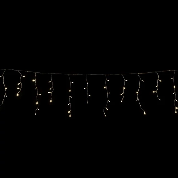 Crystalline toldható LED jégcsapfüzér 3x0,4 m, 100 db meleg fehér LED, átlátszó kábel
