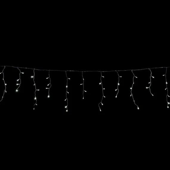 Crystalline toldható LED jégcsapfüzér3x0,4 m, 100 db hideg fehér LED, átlátszó kábel