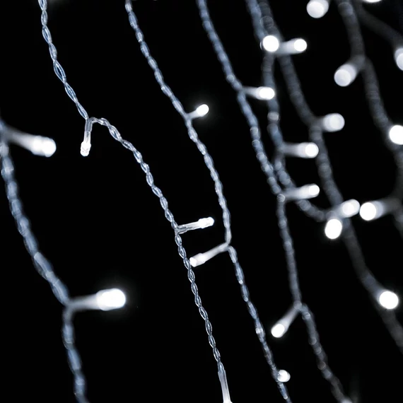 Crystalline toldható LED jégcsapfüzér 2x0,9 m, 138 db hideg fehér LED, átlátszó kábel