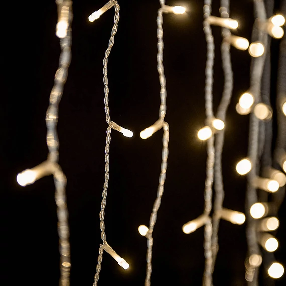 Crystalline toldható LED fényfüggöny 2x0,9 m, 192 db meleg fehér LED, átlátszó kábel