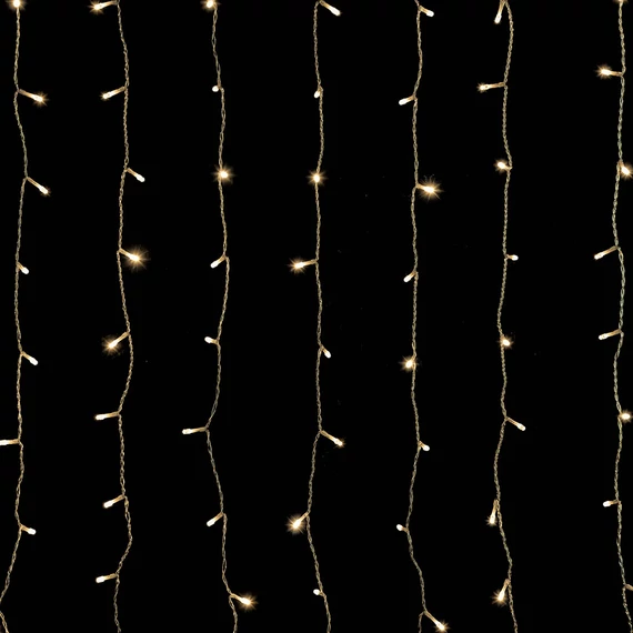 Crystalline toldható LED fényfüggöny 0,9x2 m, 192 db meleg fehér LED, átlátszó kábel